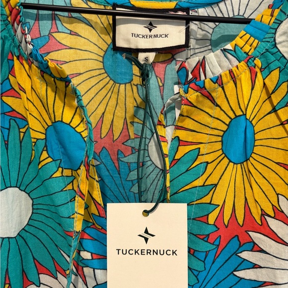 Tuckernuck Salty Paloma Caftan Multi Daisy Long Sleeve Dress NWT Size Small - Picture 6 of 7